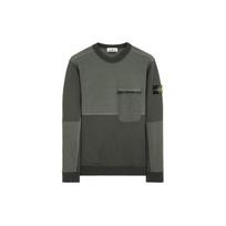 Stone Island Ss24 Color Block Zipper Pocket Crew Neck Sweatshirt Men sweatshirt Moss-Green 801565677-V0059 M