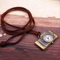 Antique Camera Quartz Chain Pocket Watch – Fashionable and Creative Design black