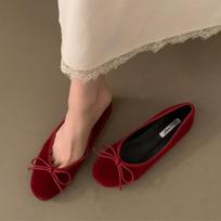 Bailamos Brand  Women Velvet Flats  Round Toe Shallow Mary Jane Shoes Soft Casual Ballet Shoes Slingback Shoes Muje 35