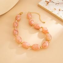 Vintage Resin Beads Choker Necklace for Women Jewelry Party Gift