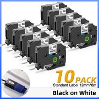 Portable Handheld Label Maker Print Tube Adhesive Label Satin Ribbon Fabric Label Mini Industrial Printer 10PK Standard White