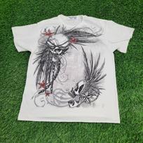 Skeleton Skull Shirt Large 21x26 White M gray