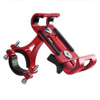Motorcycle Bike Phone Holder Aluminum Anti-slip Bracket GPS Clip Phone Stand raudona