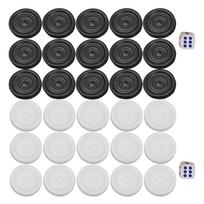 22 mm Plastikiniai Juodi Balti Nardų Žetonai Rinkinys Vaikams Vaikų Žaislas black