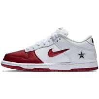 Nike x Supreme Dunk SB Cow Leather Comfortable Low top Skateboard Shoes Unisex White Red CK3480-600 45.5 white