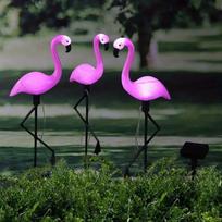 3 vnt sodo lauko flamingo LED šviestuvai su saulės energija atsparūs vandeniui sodo, vejos, kiemo, tvenkinio, kiemo dekoravimui gray