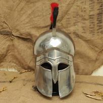 Handmade Greek Corinthian Helmet  Silver Spartan Warrior Armor  Plume Crested Cosplay Prop brown