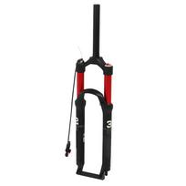 27.5in Mountain Bike Front Forks Shock Absorber Bicycle Front Fork Dual Air Chamber Damping Remote Lockout Straight red