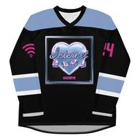 KATSEYE Internet Girl Hockey Jersey Women Men Clothing Long Sleeve Loose Casual Female T Shirt Korean Girls' Band Design Tees XS gray
