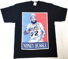NIPSEY HUSSLE T-shirt LA Crenshaw Rap Hip Hop HU$$LE Tee Men's 100% Cotton New 3XL gray