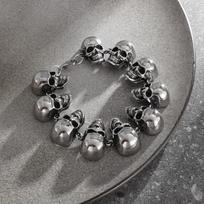 Gothic Hell Demon Ghost Head Bracelet Full Skull Bracelet Men's Motorcycle Punk Rock Halloween Jewelry Accessories