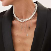Ingemark Goth Tassel Link Pendant Choker Necklace for Women Trend 2026 Elegant Imitation Pearl Chain Wed Bridal Party Jewelry