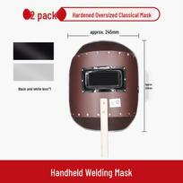 Jundingying Hardened Red Steel Paper Handheld Welding Mask gray