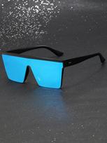 A pair of men's acrylic geometric one-piece fashion glasses, suitable for wearing outdoors on the streets mėlyna