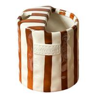 Striped Ceramic Drinking Cup Handheld Coffee Mug with Sip Top Lid Gift For Mother Day Christmas Housewarmings Party ruda