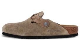 Boston Birkenstock Braided Suede Leather Narrow 'Taupe' Women's 1026694 40