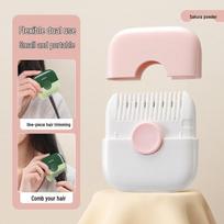 Multi-Functional Hair Clipper Comb: Two-in-One Trimmer for Bangs & Flyaways, Ideal for Girls & Babies. vyšnių žiedų rožinė spalva