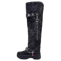 Crocs Classic Unfurgettable Knee High Boot Black Leopard (Women's) 38-39