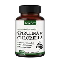 Spirulina & Chlorella Complex Capsules, Organic Green Superfood, 120 Capsules Dietary Supplement 120 Capsules