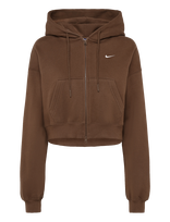 Nike - W Nk Stdo Flc Mw Os Crp Fz Hdy - Sportinis džemperis su gobtuvu - Ruda