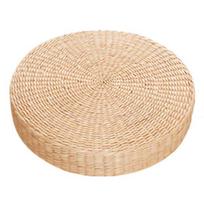 Tatami pagalvėlė kvėpuojanti plačiai pritaikoma patogi apvali šiaudų pynimo rankų darbo pagalvė grindims 40cm beige