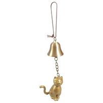 Lovely Cats Wind Chimes Indoor and Outdoor Decoration Vintaged Bronze Metal Soothings Sounds for Garden Decoration Gift beige