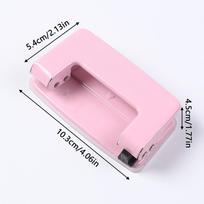 Hole Paper Punch Tool 2-Hole Metal Pink HolePuncher for Office Students Home Supplies