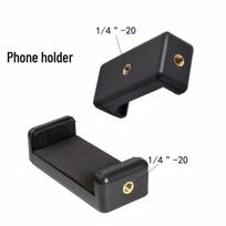 Universal Ball Head Tripod Adapter for Mobile Phone & Live Streaming with Rotating Base and Clip Accessories black