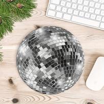 Silvery Disco Ball Round Mouse Pad Computer Anti-slip Rubber Mouse Pads Office Desk Accessories Desk Pad Computer Mat Carpet 200X200X2MM gray