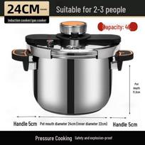 Explosion-Proof 6L Stainless Steel Pressure Cooker for Induction & Gas Stoves gray