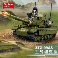 Sluban 183PCS Army Main Battle Tank Model Building Blocks Military MBT Bricks Educational Toys for Children black