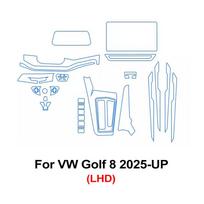 Skaidri TPU plėvelė automobiliui Volkswagen VW Golf 8.5 2025 Golf 8 MK8.5/7 2024 Pavarų svirties skydeliui, GPS centrinei konsolėi PPF apsauga white