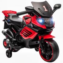 Vaikiškas elektrinis motociklas 6 V, vaikiška elektrinė transporto priemonė su pagalbiniu ratuku, šviesos ir garso efektai, raudona 77 x 38 x 50 cm