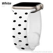 Klasikinė banguota taškuota dviejų spalvų silikoninė apyrankė Apple Watch Band Ultra 49mm 45mm 44mm 46mm 41mm Sportinė apyrankė Suderinama iWatch Series11/10/9/8/7/6/SE 38mm 40mm 41mm balta