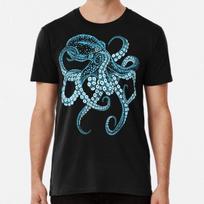 Deep-sea blue kraken octopus in combat stancT-Shirt S-5XL Best T-Shirt XL