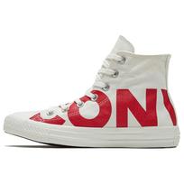 Converse Chuck Taylor All Star Hi Top Red Letter LOGO High-Top Canvas Shoes Unisex White white