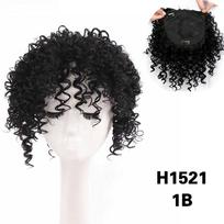 Sintetiniai trumpi garbanoti perukai moterims Afro Kinky garbanotas perukas su kirpčiukų ilgintuvu Natural Cosplay perukas 20cm black