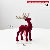 1 vnt. Kalėdiniai elniai Ornamentai Dekoracijos Namų Stalo Dekoravimas Kabantys Rutuliukai Flokuoti Mini Elniukai Pakabukas Briedis