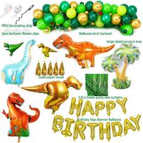Dinozaurų gimtadienio vakarėlio papuošimai Balionai Arka Girliandų rinkinys Su gimtadieniu Balionai Užuolaidos Dino teminiam vaikų vakarėliui balloons