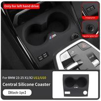 -Silicone Car Cup Holder Coasters For BMW X1 U11  2024 2025 LHD Center Console Bottle Holder Anti Slip Drink ert Organize Black U11 LHD black