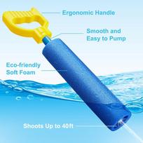 Summer Outdoor Water Guns for Kids - Super Soaker Blaster with 40 FT Range, Water Toys for Pool Beach - Squirt Gun Fight Set blue
