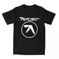 2026 Men Women's Aphex Twin Music T Shirt Clothing Vintage Short Sleeve Round Collar Tee Shirt Party T-Shirt Oversize Clothing Top 4XL black