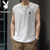 Playboy Men's Quick-Dry Sleeveless T-Shirt Vest M balta