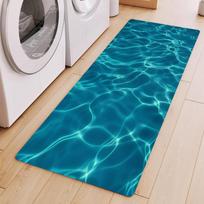 Summer Cool Sea Wave Floor Mat Living Room Bedroom Rug Kitchen Mat Vacation Home Rug Hallway Rug Non-Slip Ultra-Long Aisle Mat 40x120cm