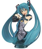 Hatsune Miku Bust Figure-rise Plastic Model Kit - Teal & White Snap-Fit Model, Assembly Required, Ages 15+ gray