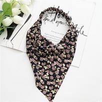 Vintage Floral Print Hair Bandana Elastic Triangle Headscarf Pastoral Style Hairbands Cottage Kerchief For Girls Daily Wear juoda