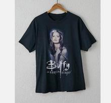Buffy vampyrų žudikė marškinėliai Sarah Michelle Gellar marškinėliai Filmo TV laidos prekių marškinėliai 90-ųjų retro personalizuoti kasdieniai marškinėliai S black