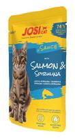 JosiCat Rich in Salmon and spirulina in Sauce, 85 g – konservai katėms su lašiša ir spirulina padaže