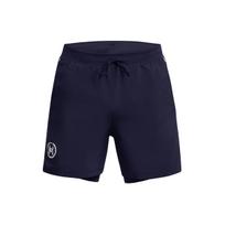 Under Armour UA Launch Logo Printed Slim Fit Casual Shorts Men shorts Blue 1383235-410 XL black