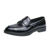 Classic Brand Men's Loafers Trend Green Men's Banquet Dress Shoes Business Shoes Men's Genuine Leather Casual Shoes Non Slip 38 juoda